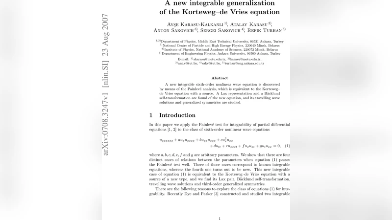 A new integrable generalization of the Korteweg - de Vries equation