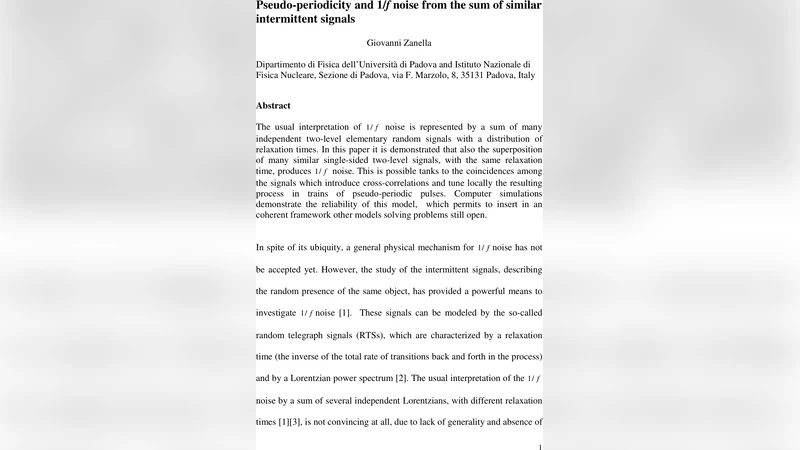 Pseudo-periodicity and 1/f noise from the sum of similar intermittent   signals