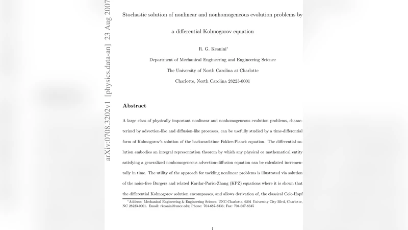Stochastic solution of nonlinear and nonhomogeneous evolution problems   by a differential Kolmogorov equation