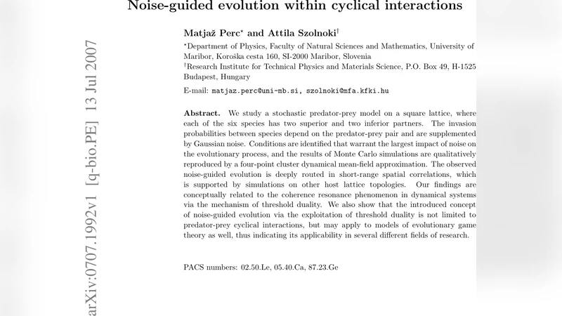 Noise-guided evolution within cyclical interactions