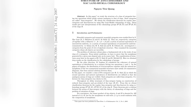 Structure of Ann-categories and Mac Lane - Shukla cohomology