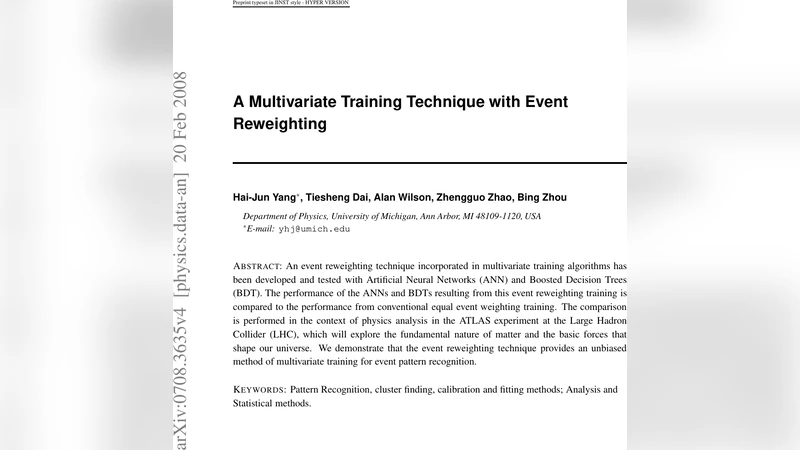 A Multivariate Training Technique with Event Reweighting