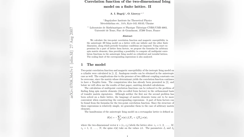 Correlation function of the two-dimensional Ising model on a finite   lattice. II
