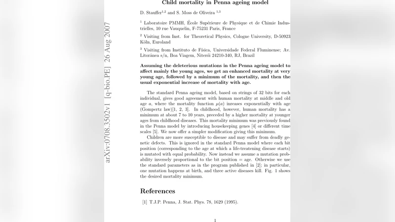 Child mortality in Penna ageing model