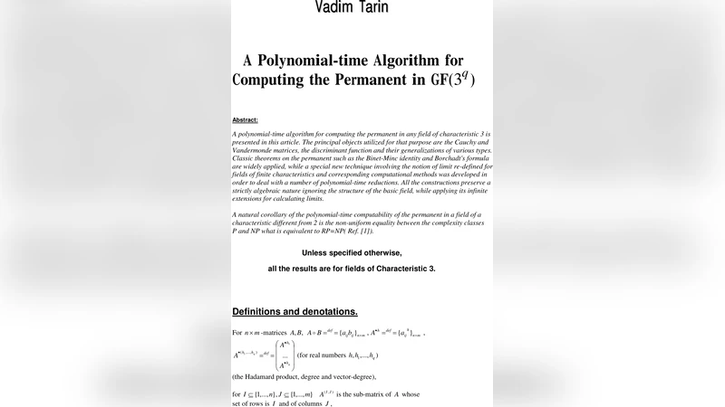 A Polynomial-time Algorithm for Computing the Permanent in GF(3^q)