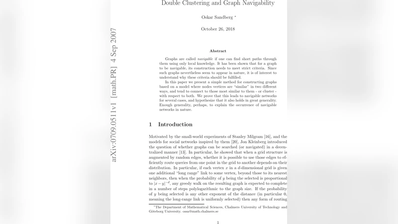 Double Clustering and Graph Navigability