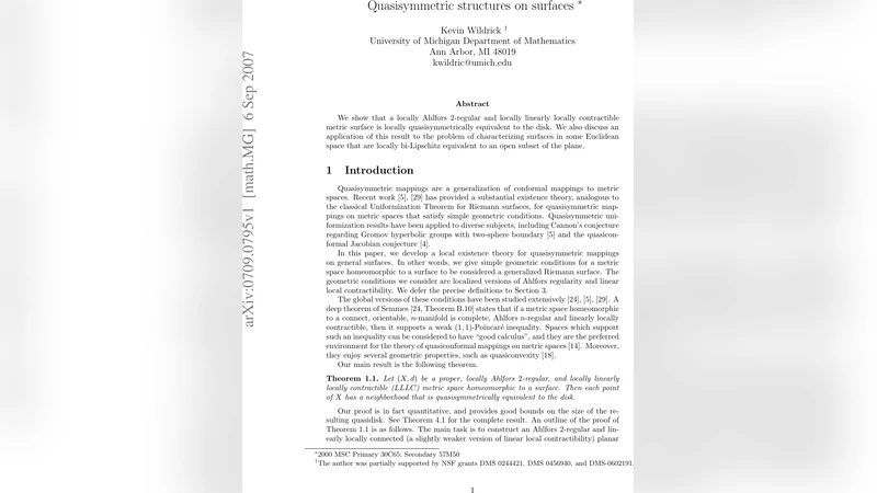 Quasisymmetric structures on surfaces