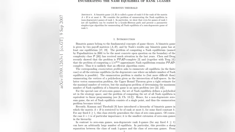 Enumerating the Nash equilibria of rank 1-games