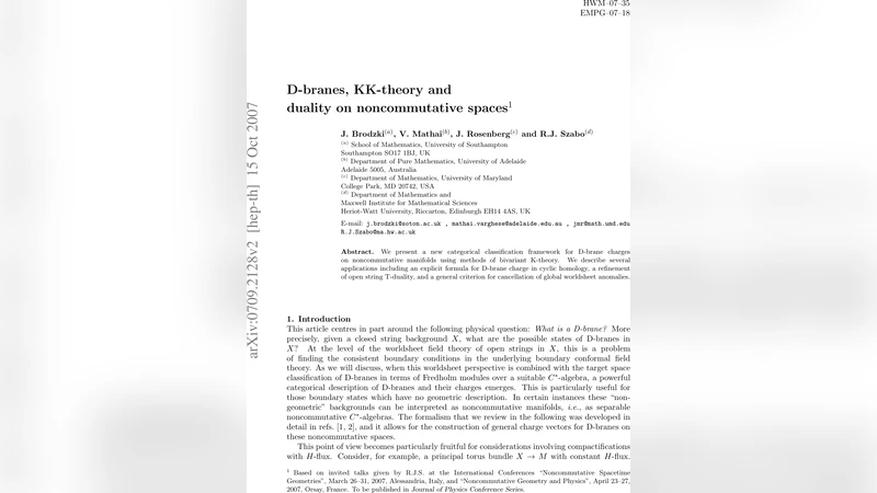 D-branes, KK-theory and duality on noncommutative spaces