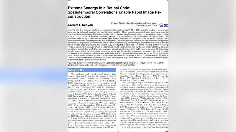 Extreme Synergy in a Retinal Code: Spatiotemporal Correlations Enable   Rapid Image Reconstruction