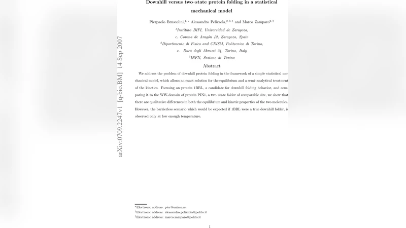 Downhill versus two-state protein folding in a statistical mechanical   model