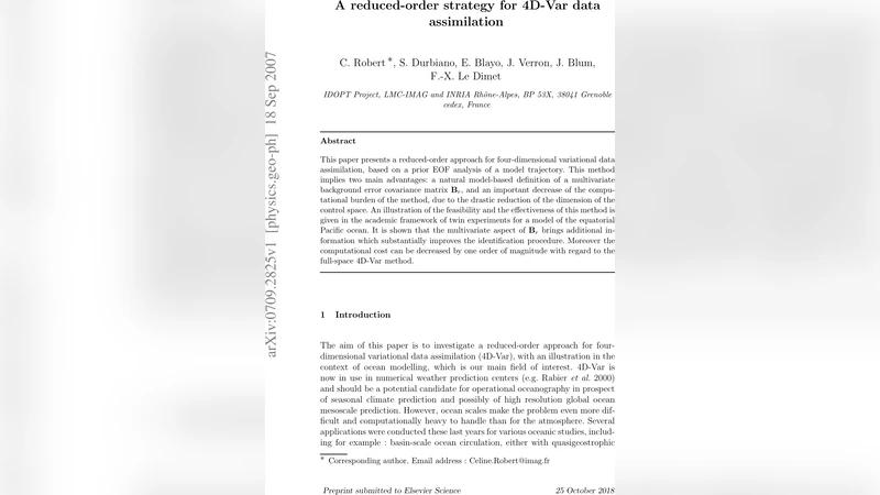 A reduced-order strategy for 4D-Var data assimilation