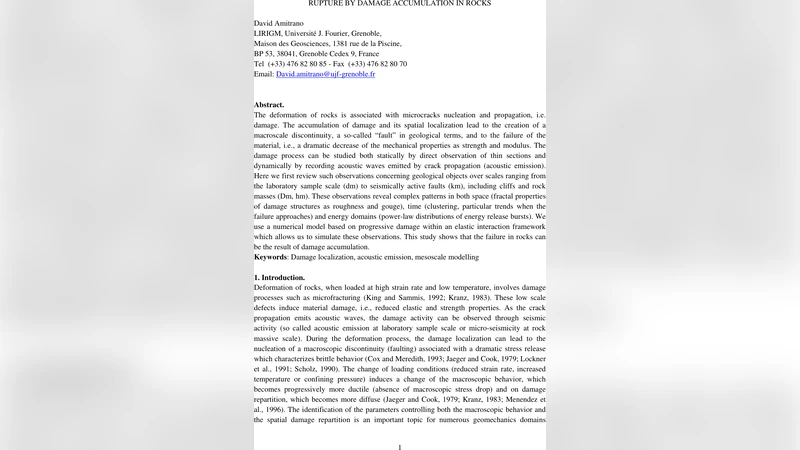 Rupture by damage accumulation in rocks