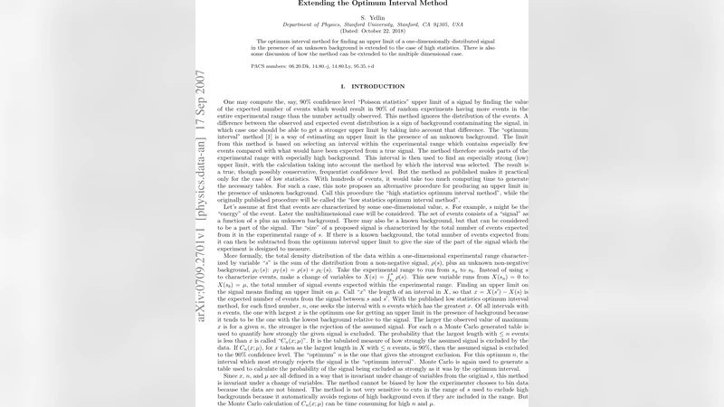 Extending the optimum interval method