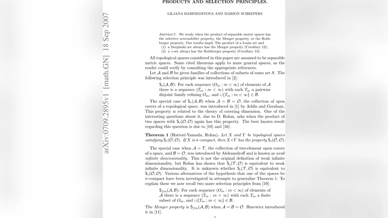 Products and selection principles