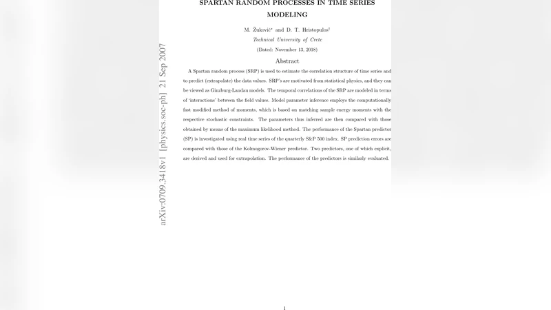 Spartan Random Processes in Time Series Modeling
