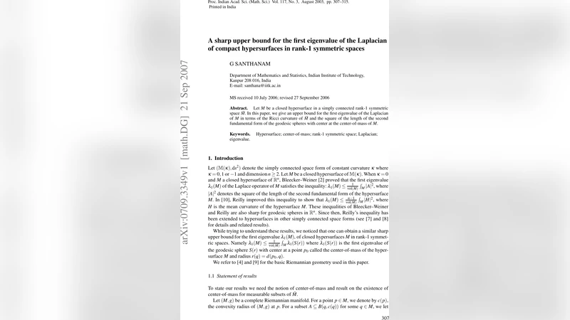A sharp upper bound for the first eigenvalue of the Laplacian of compact   hypersurfaces in rank-1 symmetric spaces