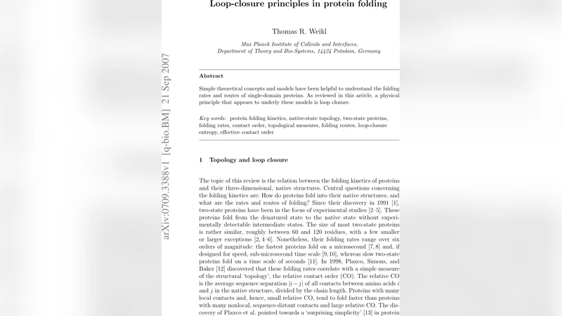 Loop-closure principles in protein folding
