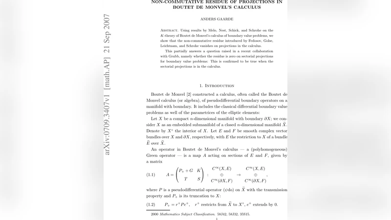 Non-commutative residue of projections in Boutet de Monvels calculus