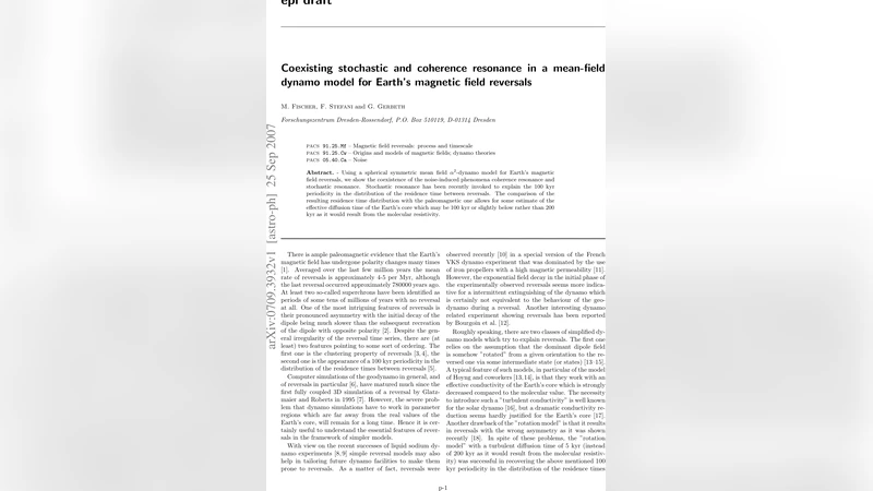 Coexisting stochastic and coherence resonance in a mean-field dynamo   model for Earths magnetic field reversals