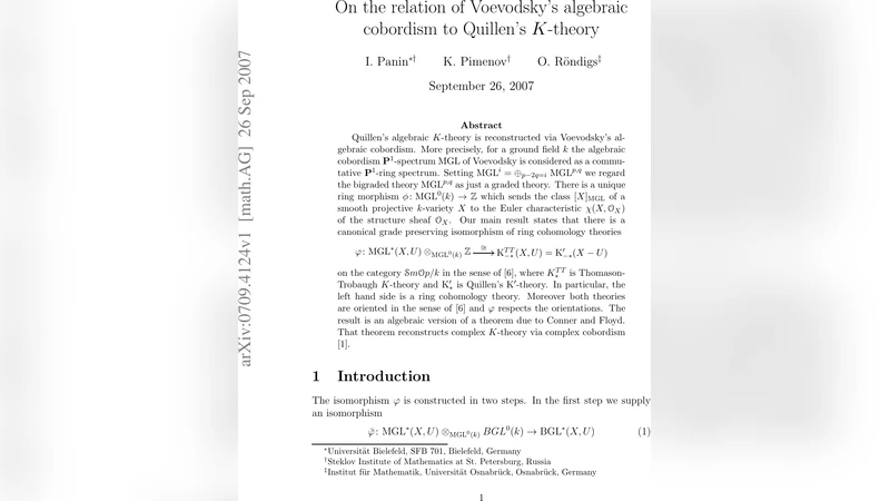 On the relation of Voevodskys algebraic cobordism to Quillens K-theory