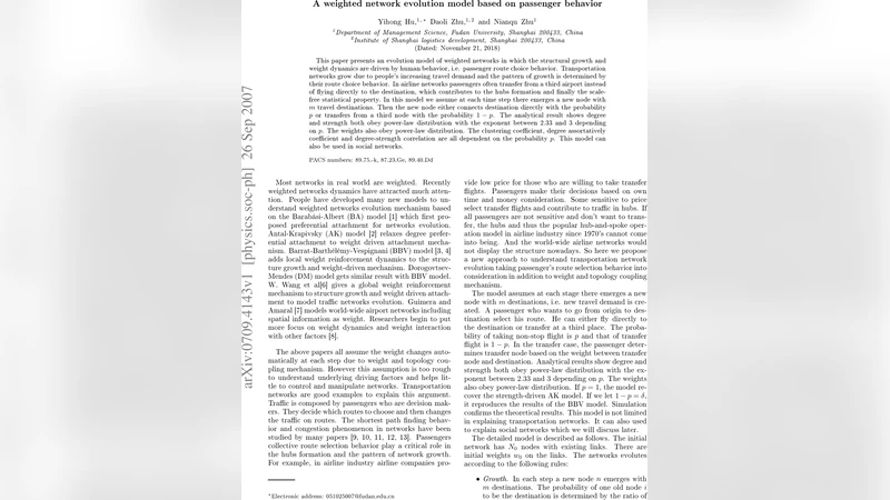 A weighted network evolution model based on passenger behavior