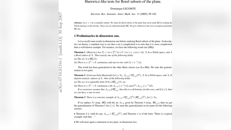 Hurewicz-like tests for Borel subsets of the plane