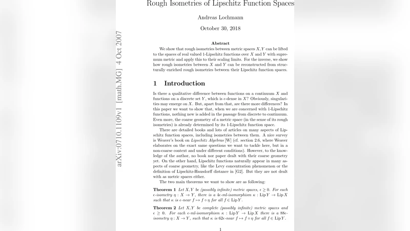 Rough Isometries of Lipschitz Function Spaces