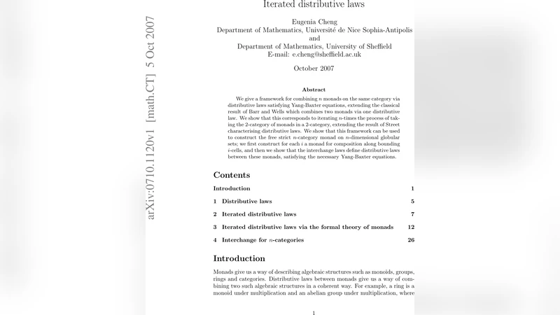 Iterated distributive laws