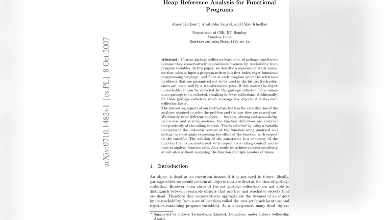 Heap Reference Analysis for Functional Programs