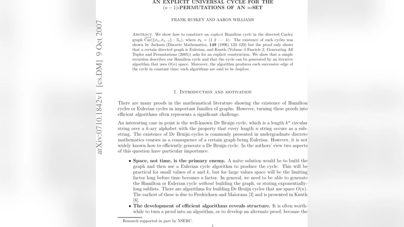 An explicit universal cycle for the (n-1)-permutations of an n-set