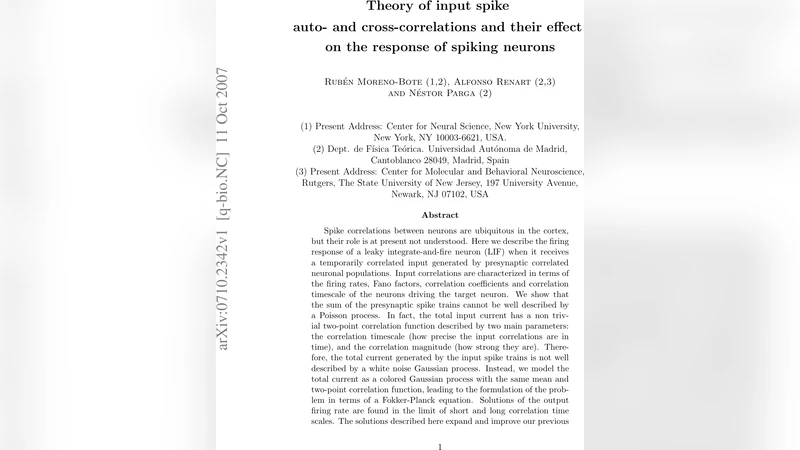 Theory of input spike auto- and cross-correlations and their effect on   the response of spiking neurons