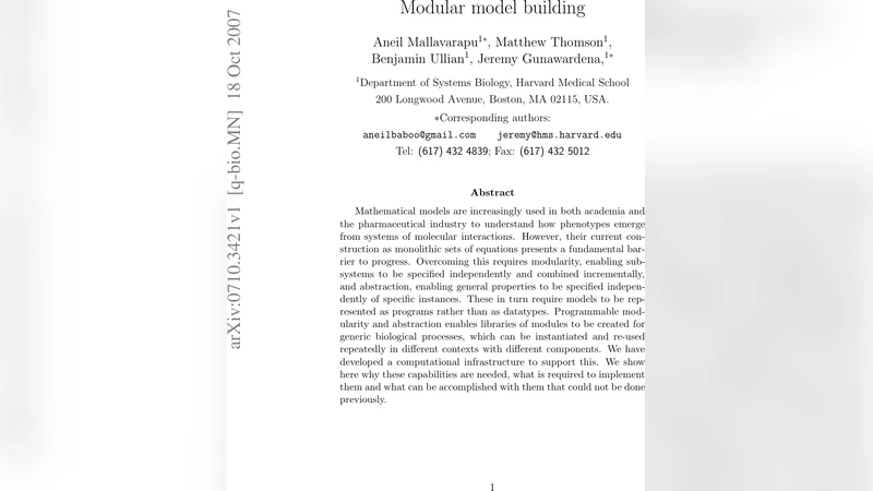 Modular model building