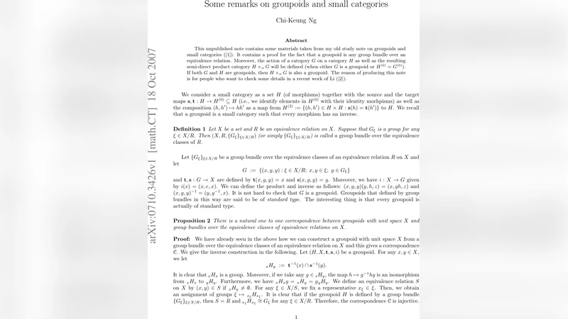 Some remarks on groupoids and small categories