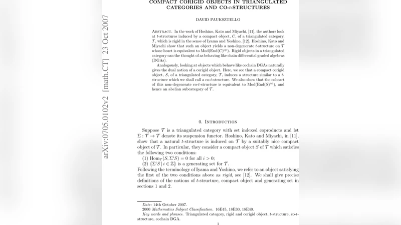 Compact Corigid Objects in Triangulated Categories and Co-t-structures