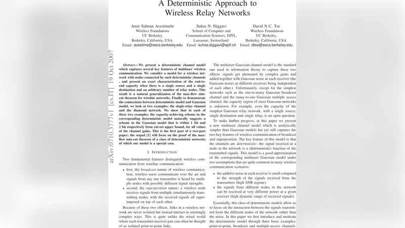 A Deterministic Approach to Wireless Relay Networks