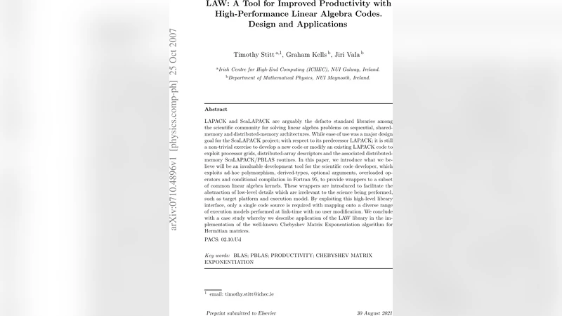 LAW: A Tool for Improved Productivity with High-Performance Linear   Algebra Codes. Design and Applications