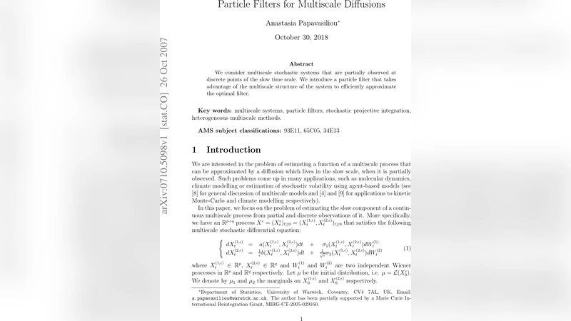 Particle Filters for Multiscale Diffusions