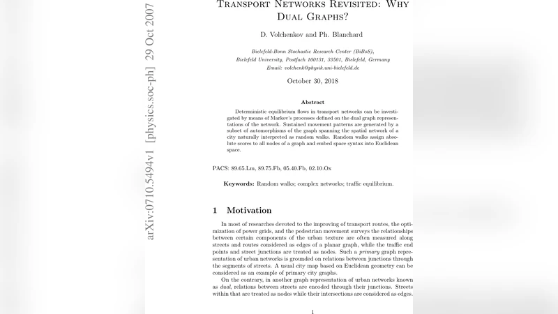 Transport Networks Revisited: Why Dual Graphs?