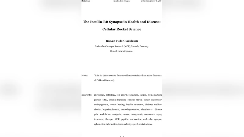 The insulin-RB synapse in health and disease: cellular rocket science