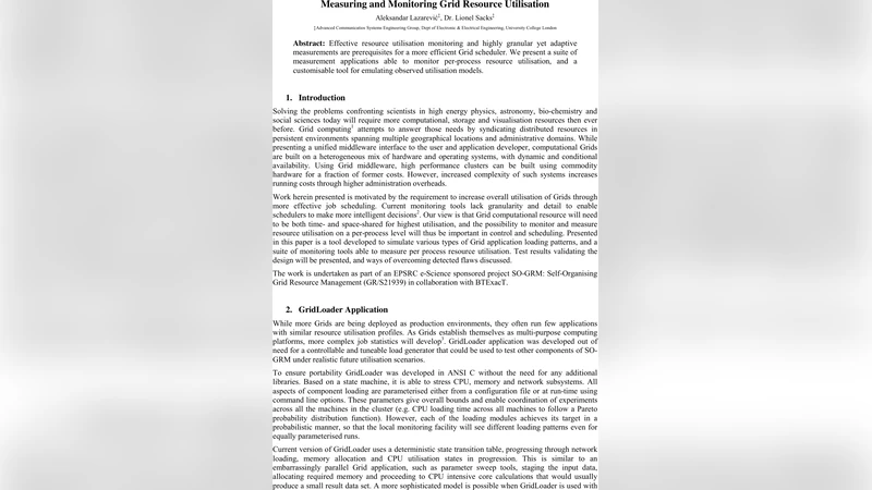 Measuring and Monitoring Grid Resource Utilisation