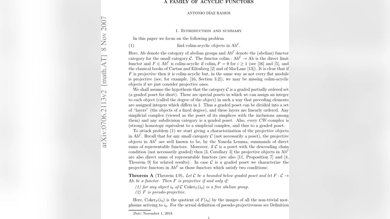 A family of acyclic functors