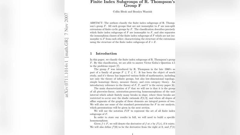 Finite index subgroups of R. Thompsons group F