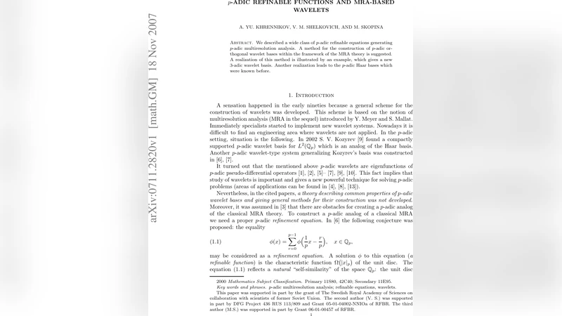 p-Adic refinable functions and MRA-based wavelets