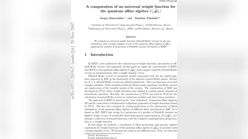 A computation of an universal weight function for the quantum affine   algebra U_q(hat{mathfrak{gl}}_N)