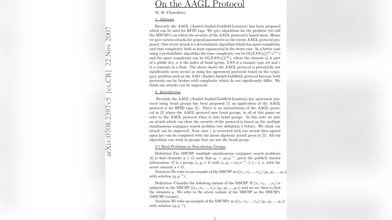 On the AAGL Protocol
