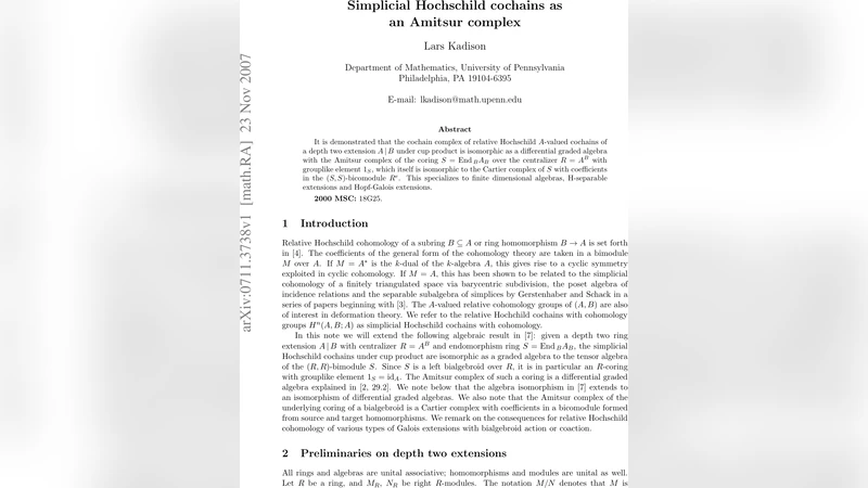 Simplicial Hochschild cochains as an Amitsur complex