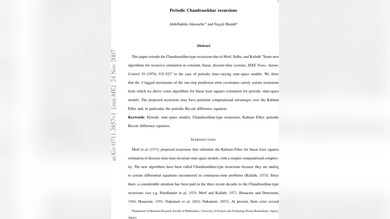 Periodic Chandrasekhar recursions