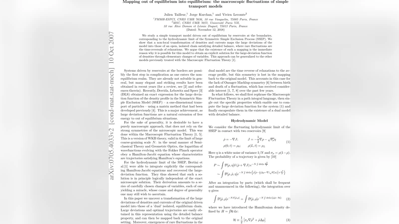 Mapping Nonequilibrium onto Equilibrium: The Macroscopic Fluctuations of   Simple Transport Models