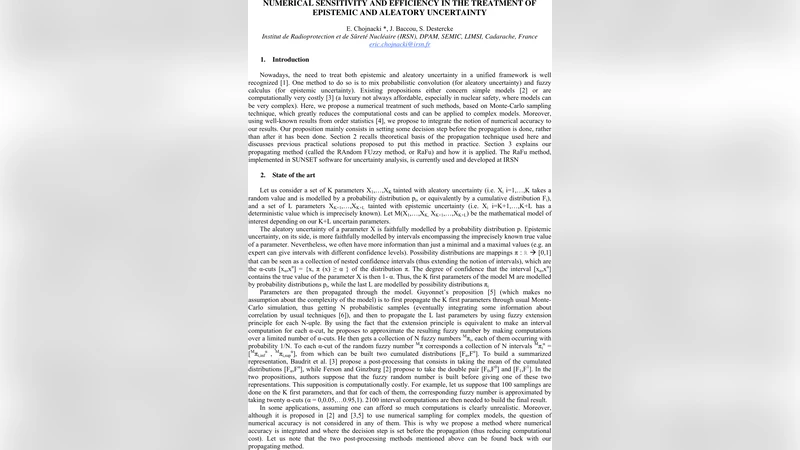 Numerical Sensitivity and Efficiency in the Treatment of Epistemic and   Aleatory Uncertainty